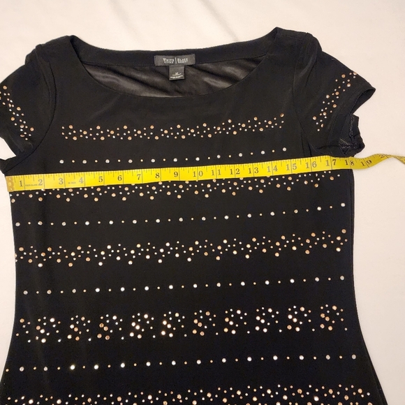 White House Black Market Black Studded Short Sleeve Dress Size M - Picture 7 of 12